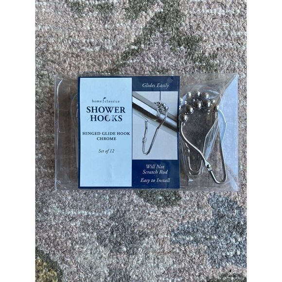 Home Classics Gliding Round Chrome Shower Hooks - Picture 3 of 6